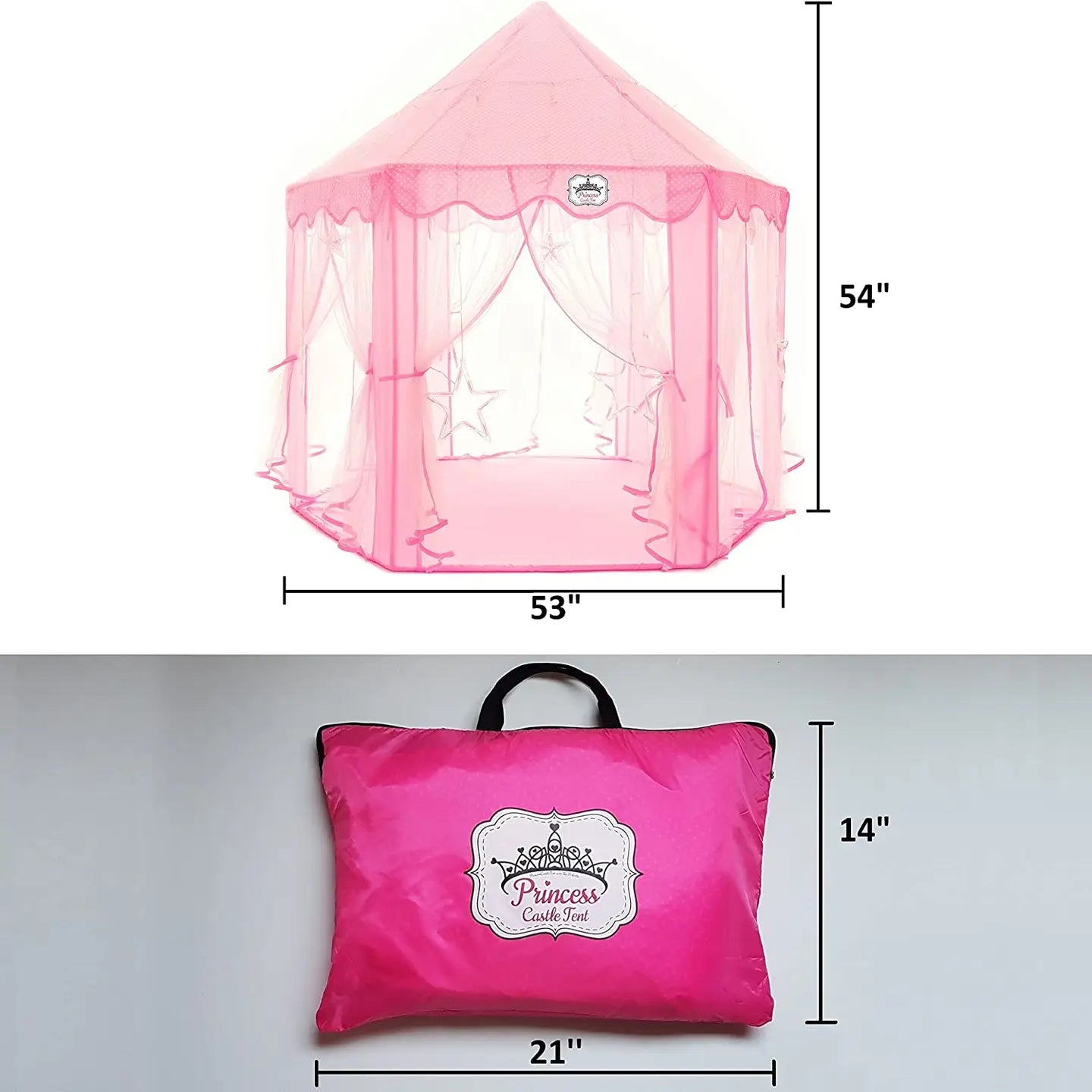 Princess Castle Play Tent with Large Star Lights