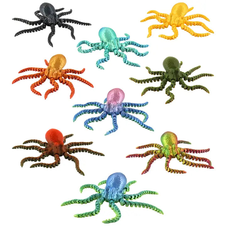 3D Printed Articulated Octopus Fidget Toys Mix Color