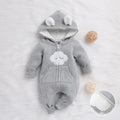 Baby Boy/Girl Cloud Design Hooded Zipper Jumpsuit