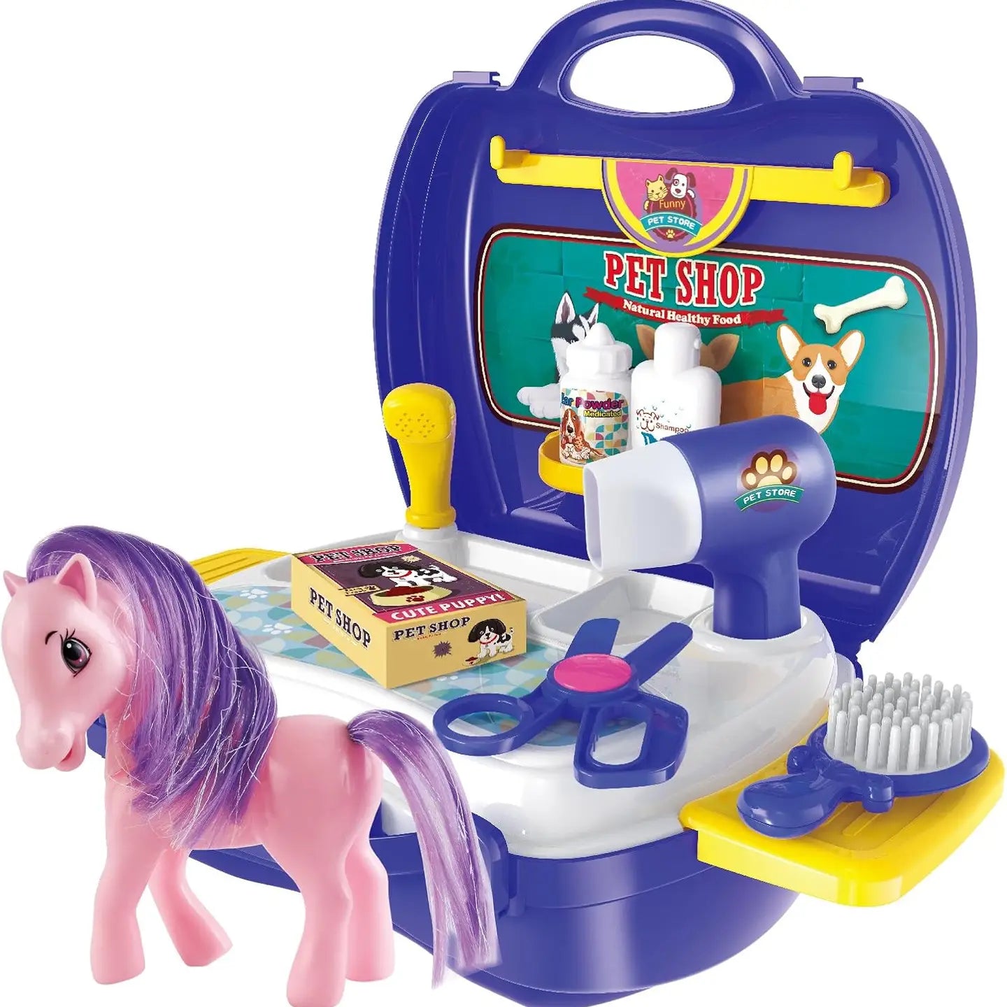 Portable Pony Carrier Play Set
