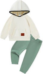 Toddler Boy Clothes Boys Fall Winter Outfit Long Sleeve Solid Hoodie Sweatshirts+Sweatpant 2Pcs Baby Clothing