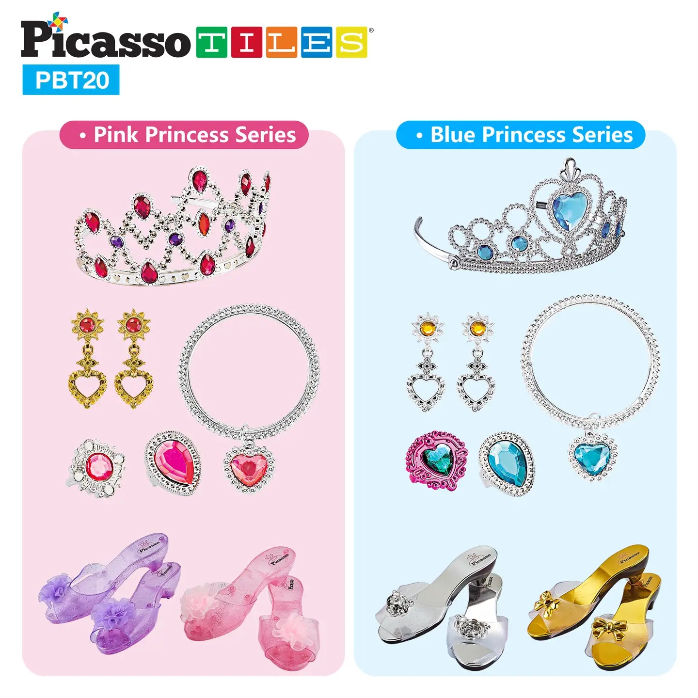 PicassoTiles 20pc Royal Princess Dress Up Set
