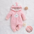 Baby Boy/Girl Cloud Design Hooded Zipper Jumpsuit Pink