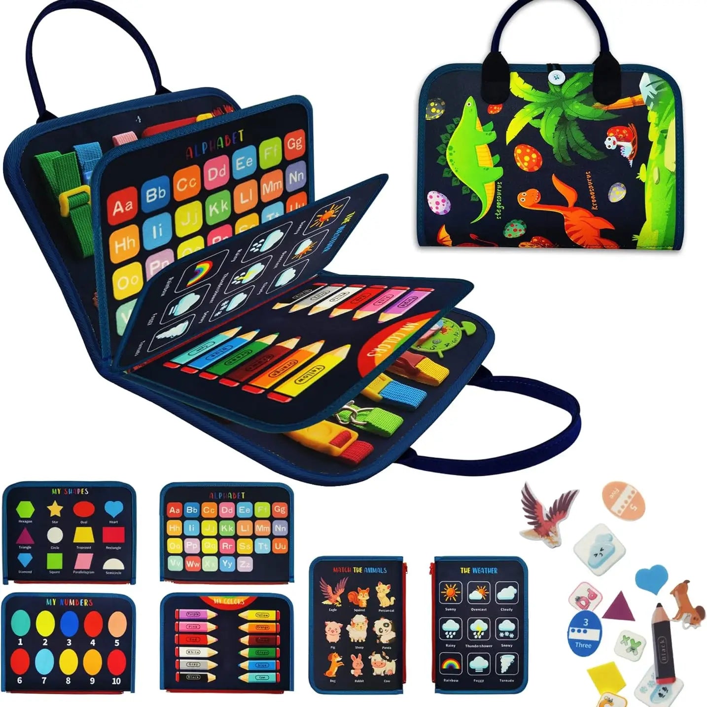 Educational Felt Busy Book Kids Sensory Montessori(10 Pack) 1 Set(Mix & Match Styles)