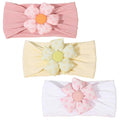 3 Pcs Baby Flower Headbands Baby Girls Nylon Headband Soft Hairbands Hair Accessories for Newborn Infant Toddler Kids (Yellow Pink White)
