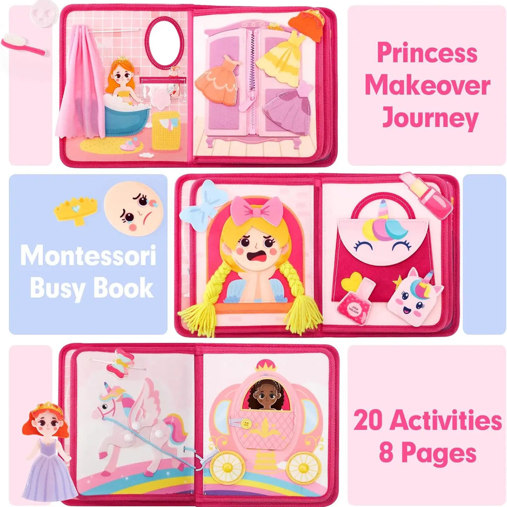 Montessori Toys Pink Princess Makeover Girls Quiet Busy Book